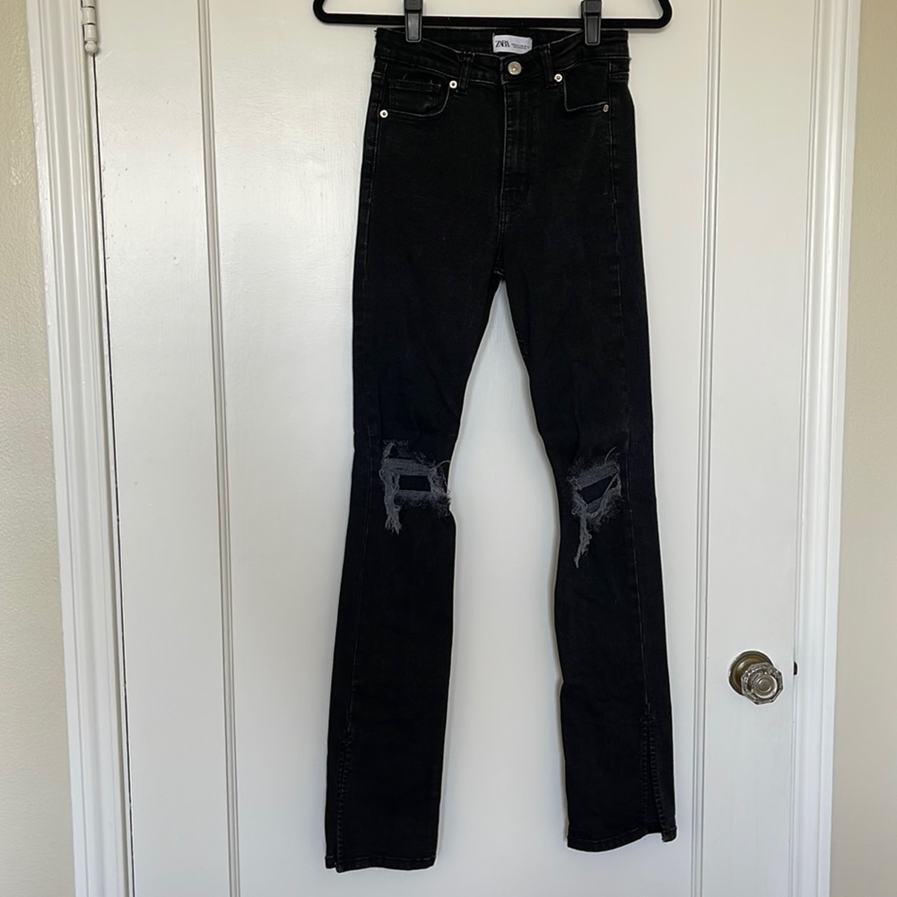 Zara Black Jeans with Slit
